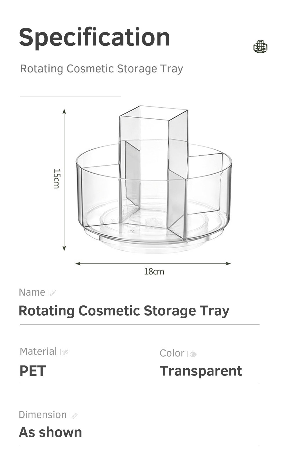 Rotating Cosmetic Storage Tray-8